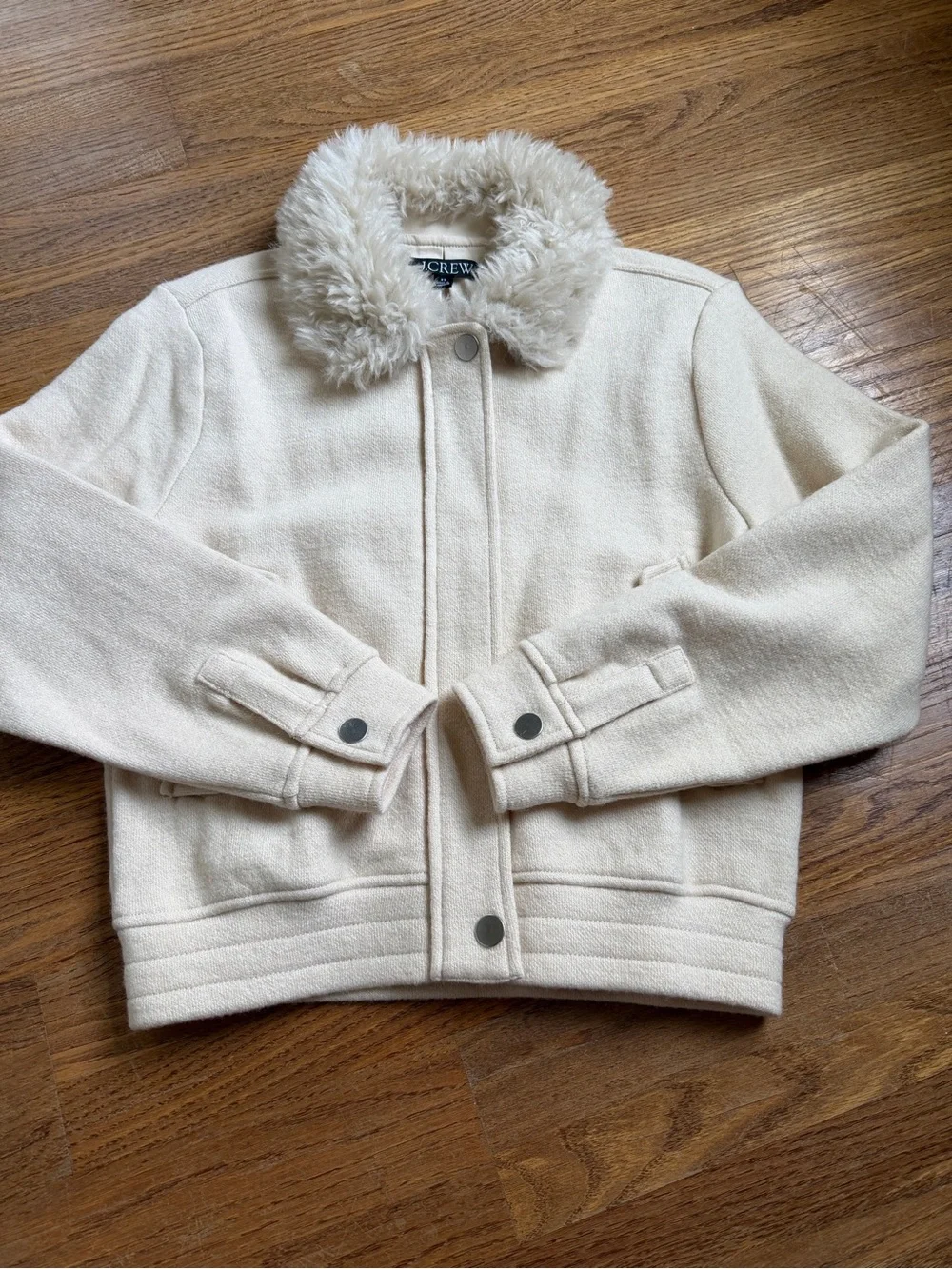 Cream Jcrew flight jacket XS